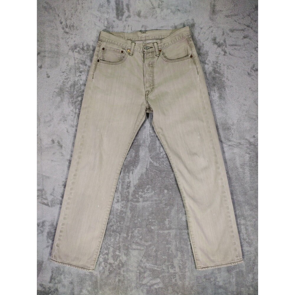 VTG Levis 501Original Fit Jeans Mens 32x32 Olive Green Button Fly Pants 82-98